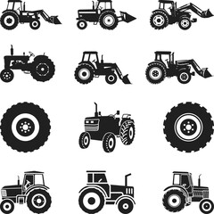 Farm tractor retro sketch. Flat tractor on white background. Red tractor icon vector illustration. Agricultural tractor transport for the farm in flat style.