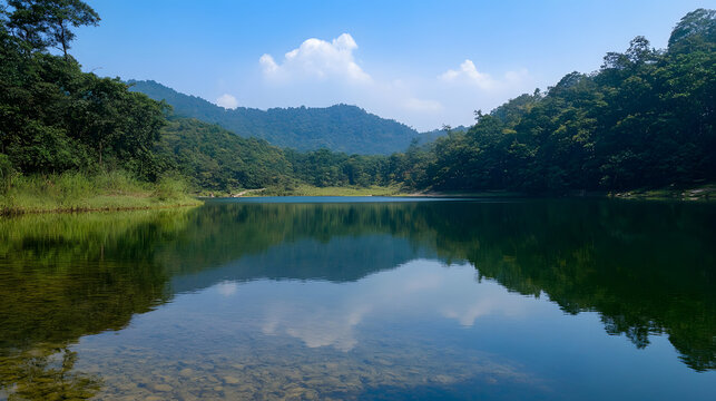 view too the mounten from the lac 