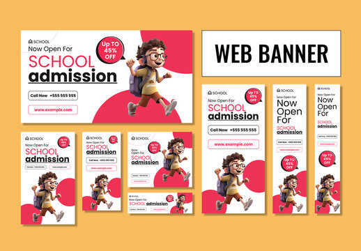 Education Web Banner Design Set