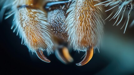 Close-up view of the legs and claws of an insect, showcasing intricate details and textures
