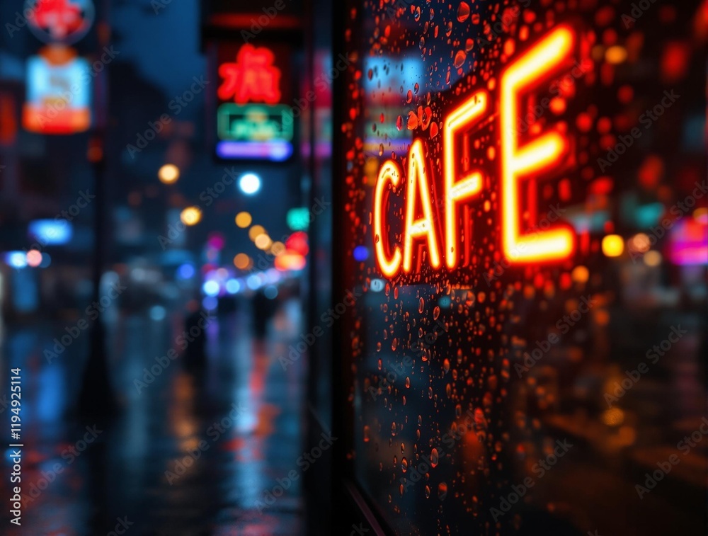 Poster close-up of a neon sign that reads \
