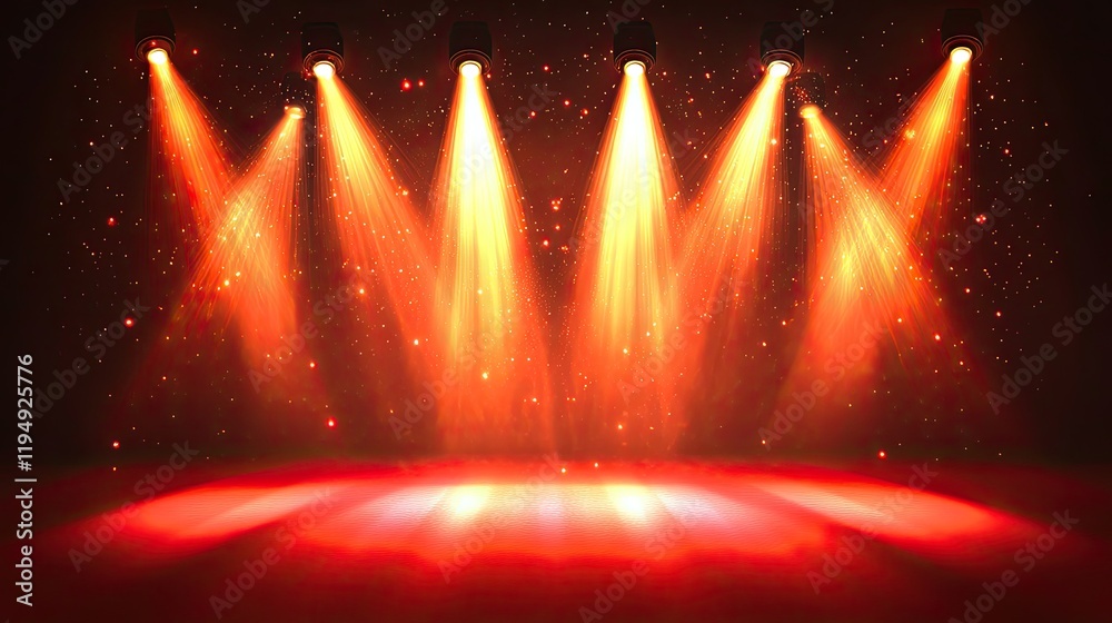Poster a vibrant red background with soft glowing light effects and smooth gradients creating a dynamic atm