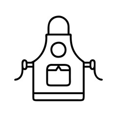 bbq apron icon, bbq apron line art - simple line art of bbq apron, perfect for bbq apron logos and icons and themed design 