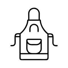 bbq apron icon, bbq apron line art - simple line art of bbq apron, perfect for bbq apron logos and icons and themed design 