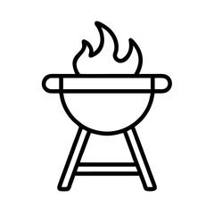 bbq flame icon, bbq flame line art - simple line art of bbq flame, perfect for bbq flame logos and icons and themed design 