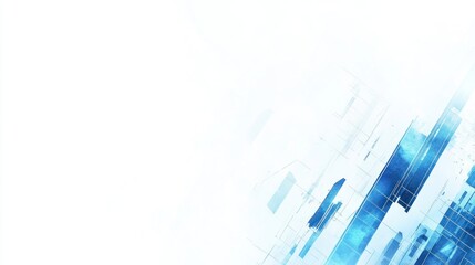 Abstract Business Chart with Rising Blue Bars and Scale Graph Elements