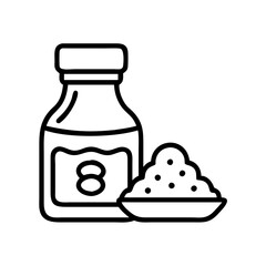 bbq rub spices icon, bbq rub spices line art - simple line art of bbq rub spices, perfect for bbq rub spices logos and icons and themed design 