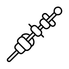 bbq skewer icon, bbq skewer line art - simple line art of bbq skewer, perfect for bbq skewer logos and icons and themed design 