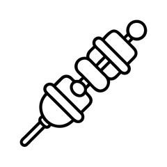 bbq skewer icon, bbq skewer line art - simple line art of bbq skewer, perfect for bbq skewer logos and icons and themed design 