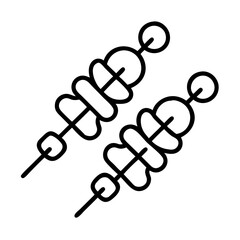 bbq skewers with veggies icon, bbq skewers with veggies line art - simple line art of bbq skewers with veggies, perfect for bbq skewers with veggies logos and icons and themed design 