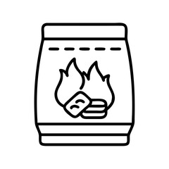 bbq smoker chips icon, bbq smoker chips line art - simple line art of bbq smoker chips, perfect for bbq smoker chips logos and icons and themed design 