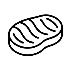 charred steak edges icon, charred steak edges line art - simple line art of charred steak edges, perfect for charred steak edges logos and icons and themed design 