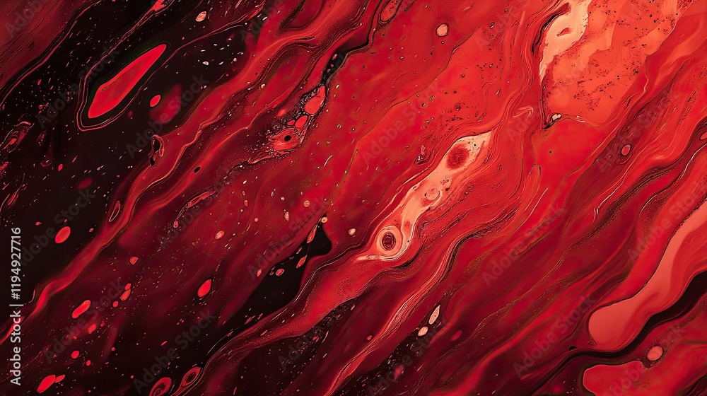 Poster a warm red abstract background with flowing gradients and artistic splashes of color, creating a dyn