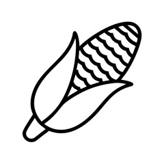corn on the cob icon, corn on the cob line art - simple line art of corn on the cob, perfect for corn on the cob logos and icons and themed design 