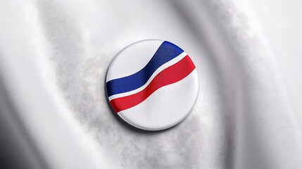 Naklejka premium Close-up of a small round flag button