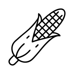 grilled corn husk icon, grilled corn husk line art - simple line art of grilled corn husk, perfect for grilled corn husk logos and icons and themed design 