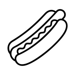 grilled hot dog with mustard icon, grilled hot dog with mustard line art - simple line art of grilled hot dog with mustard, perfect for grilled hot dog with mustard logos and icons and themed design 