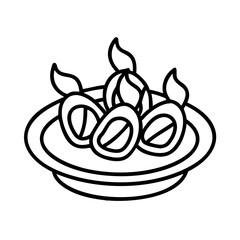 grilled onions icon, grilled onions line art - simple line art of grilled onions, perfect for grilled onions logos and icons and themed design 