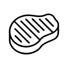 grilled steak icon, grilled steak line art - simple line art of grilled steak, perfect for grilled steak logos and icons and themed design 