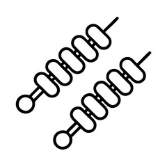 kebab skewers icon, kebab skewers line art - simple line art of kebab skewers, perfect for kebab skewers logos and icons and themed design 
