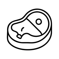 meat resting icon, meat resting line art - simple line art of meat resting, perfect for meat resting logos and icons and themed design 