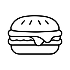 pulled pork sandwich icon, pulled pork sandwich line art - simple line art of pulled pork sandwich, perfect for pulled pork sandwich logos and icons and themed design 