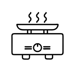 side burner on grill icon, side burner on grill line art - simple line art of side burner on grill, perfect for side burner on grill logos and icons and themed design 
