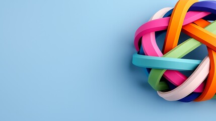 Colorful Abstract Geometric Shapes on Blue Background