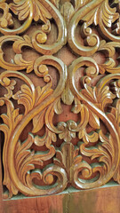 Complicated wood carving displays asia design