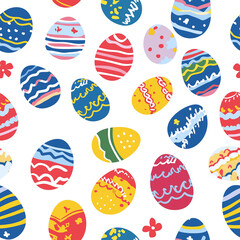 easter eggs seamless pattern