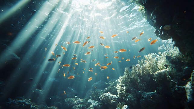 oronge fish under the sea 