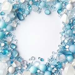 Obraz premium Underwater Beads Illuminate Blue Scene Macro Bright Environment Aesthetic Viewpoint Luminous Concept