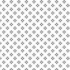 Black and white vector seamless pattern with small diamonds , star shapes ,rhombuses .Abstract black and white geometric texture .Simple minimal wide repeat background .