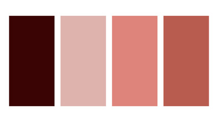 Black, Dusty Rose, Coral, Tiger Lily color palette. Set of bright color palette combination in rgb hex. Color palette for ui ux design. Abstract vector illustration for your graphic design, banner