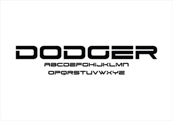 Dodger font for logo and headline. Isolated vector typeset