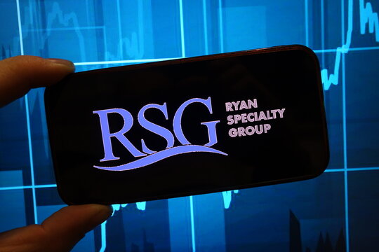 Konskie, Poland - January 04, 2025: Ryan Specialty Group company logo displayed on mobile phone