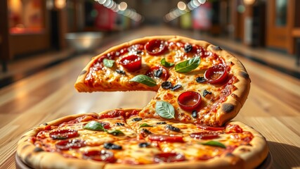 Mid-Century Pizza Delivery Flyer Design - Modern Retro Food Photography