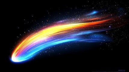 Fototapeta premium Dynamic meteor shower over cosmic space digital art vibrant colors stunning visuals abstract design