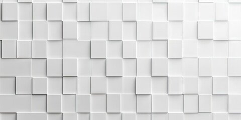 Textured white background with a pattern of 3D repeating squares in varying sizes creating a modern and minimalist design layout.
