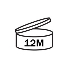 12m Icon Flat illustration sign
