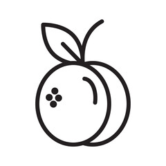 Apricot icon Flat illustration sign