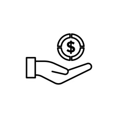 Contribution icon Flat illustration sign