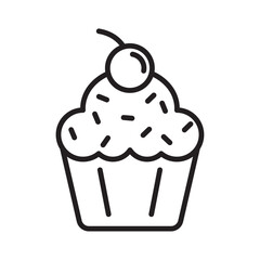 Cupcake icon Flat illustration sign