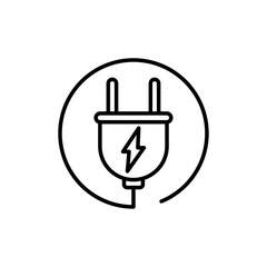 Electric plug icon Flat illustration sign