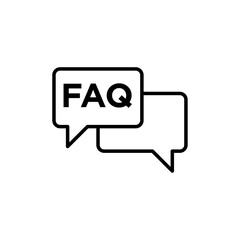 FAQ icon Flat illustration sign