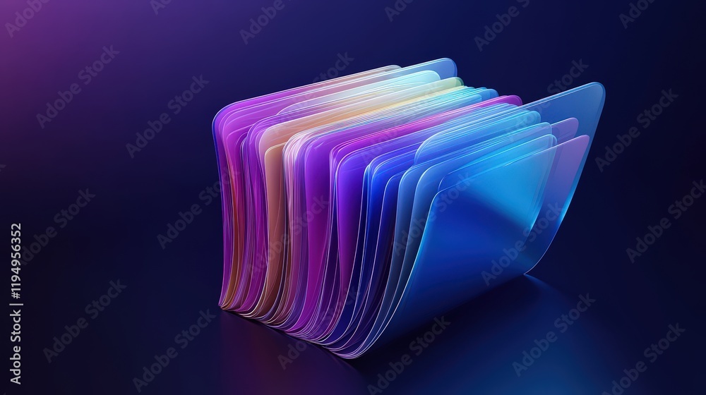 Poster colorful transparent files representing document management system for online file storage in a digi