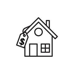 House for sale icon Flat illustration sign
