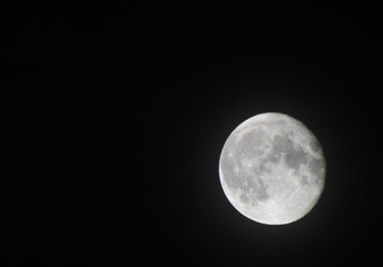Full Moon at Night. Wonderful Way to look at the sky. Bright White Moon