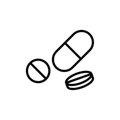 Medicine pills icon Flat illustration sign