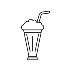 Milk shake icon Flat illustration sign